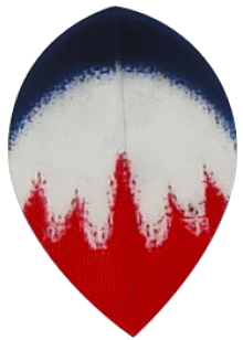 Poly Red/Blue/White V's Pear Poly Red/Blue/White V's Pear